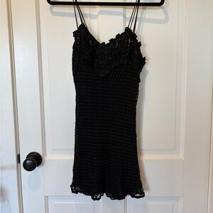 Vintage Flora Nikrooz Black Lace Mini Dress
